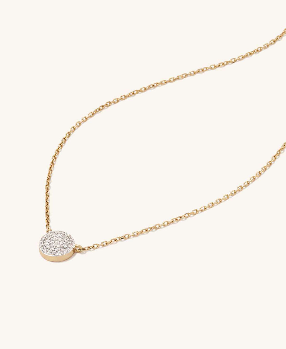 Collier pendentif rond en diamants